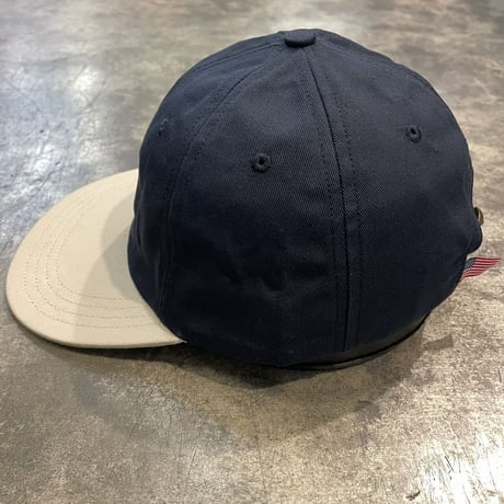 別注クーパーズタウンLRS21_ LIGHTGRAY刺繍WASHED CAP TWO-TONE(NAVY/STONE) USED加工 C-21