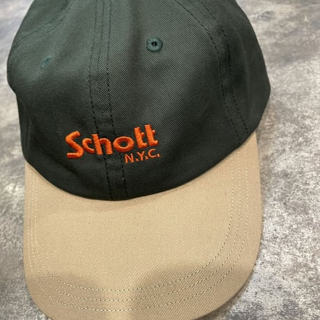 Schott cotton  BASIC LOGO CAP　KHAKI/BEIGE
