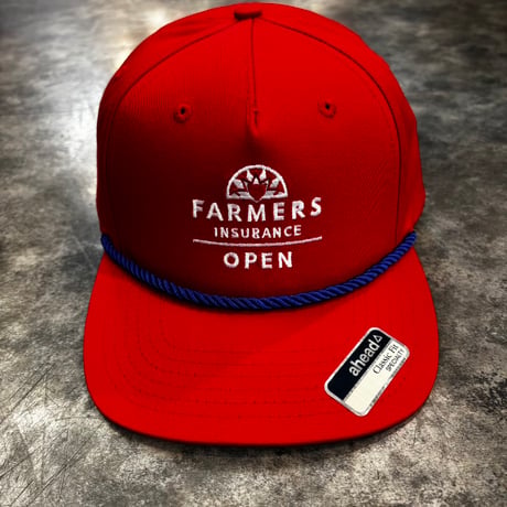 USA買付　Farmers Insurance Open Ahead Colonial Snapback Hat - Red   US-61