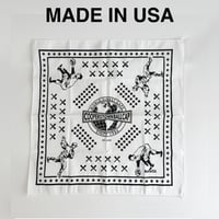 COOPERSTOWN BALL CAP MADE IN USA BASEBALL BANDANA - WHITE　B-03