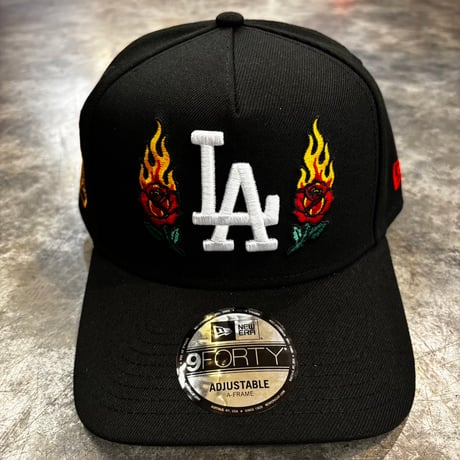 USA買付　Los Angeles Dodgers Flaming Rose 9FORTY A-Frame  Japanese Lantern Side Patch 　NEWERA -84