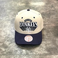 日本未発売モデル  Mitchell &Ness YANKEES collection カーブバイザー STONE/NAVY M-07