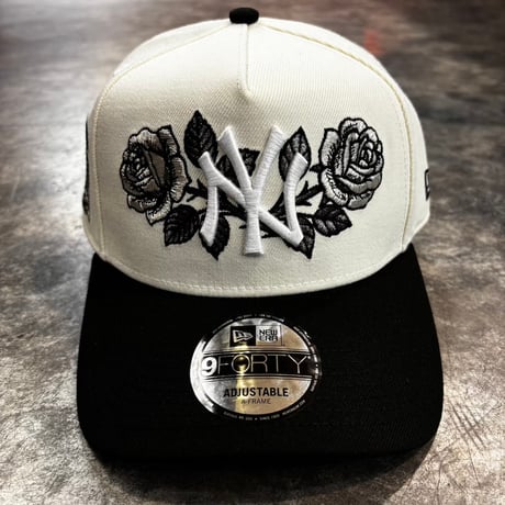 USA買付  New York Yankees Rose Embroidery Subway Series  – Ivory/Black　NEWERA -77