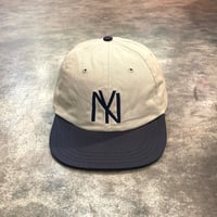 別注クーパーズタウンNYB_WASHED CAP (STONE/NAVY) USED 加工 C-65