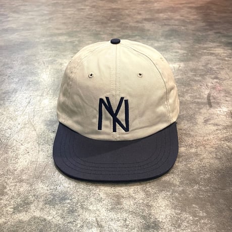 別注クーパーズタウンNYB_WASHED CAP (STONE/NAVY) USED 加工 C-65
