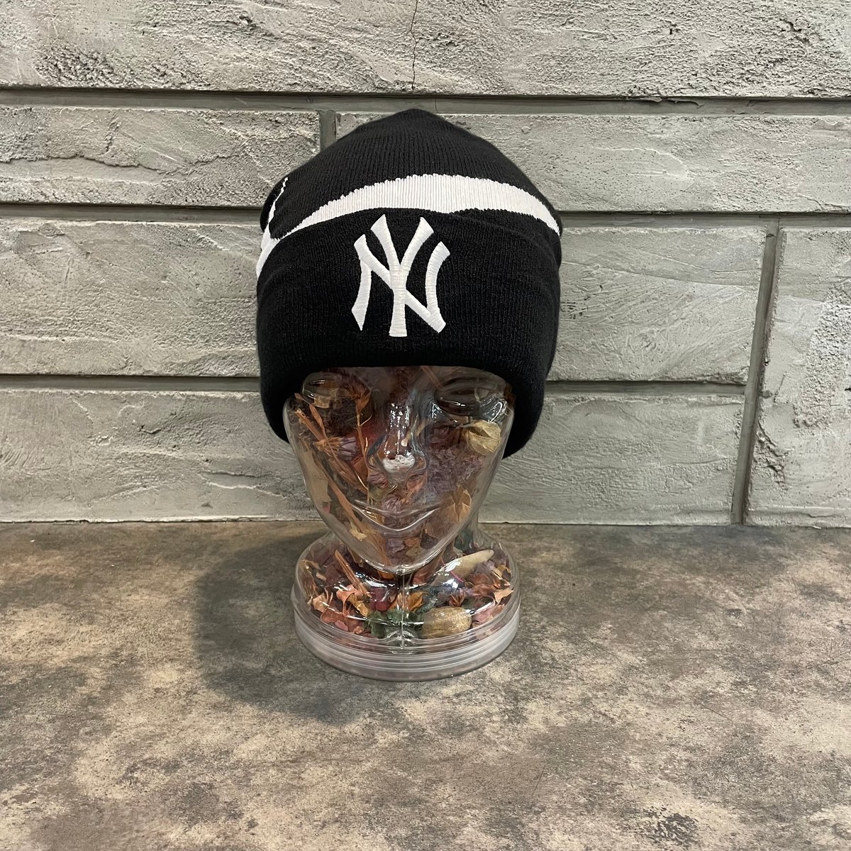 極美品 90s NIKE ニット帽 USA企画 ビッグスウォッシュ リブニット帽 NIKE】90s ビーニー ニット帽 ビッグスウォッシュナイキネイビー