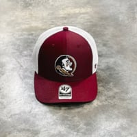 USA買付’47 FLORIDA STATE SEMINOLES TRUCKER MESH CAP GARNET × WHITE　US-73