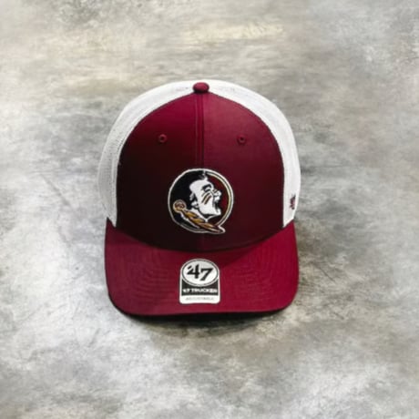 USA買付’47 FLORIDA STATE SEMINOLES TRUCKER MESH CAP GARNET × WHITE　US-73