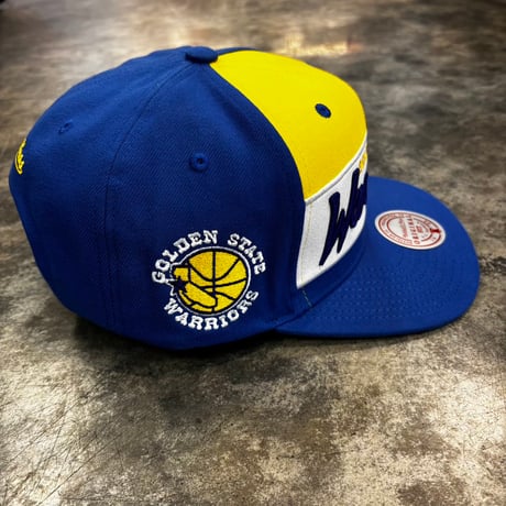 USA買付 Golden State Warriors Mitchell & Ness Script Snapback Hat - White/Royal  M-31
