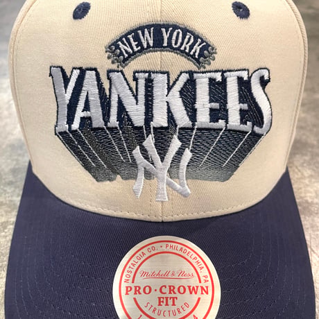 日本未発売モデル  Mitchell &Ness YANKEES collection カーブバイザー STONE/NAVY M-07