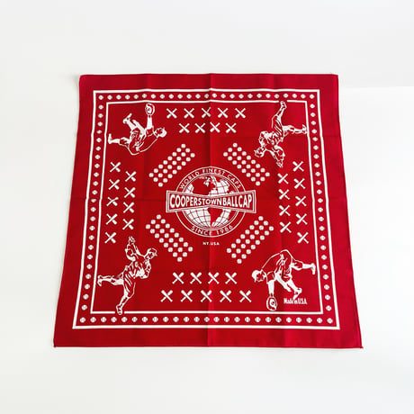 COOPERSTOWN BALL CAP MADE IN USA BASEBALL BANDANA - RED　B-04