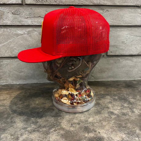 USA買付 SALTY CREW FIND REFUGE IN THE SEA FISH PATCH TRUCKER SNAPBACK CAP RED　US-59