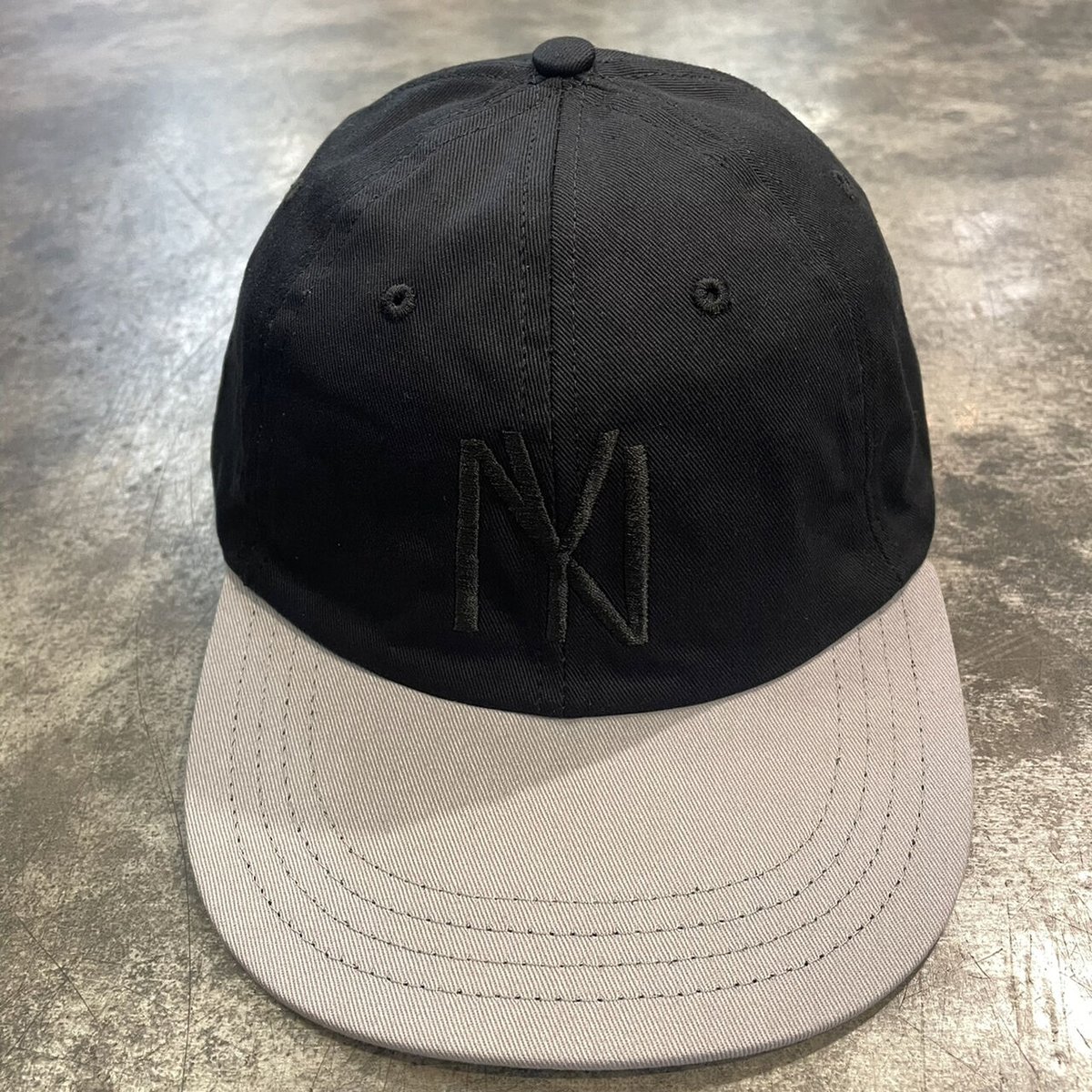 別注クーパーズタウンNYB_BLACK刺繍WASHED CAP TWO-TONE(BLACK/