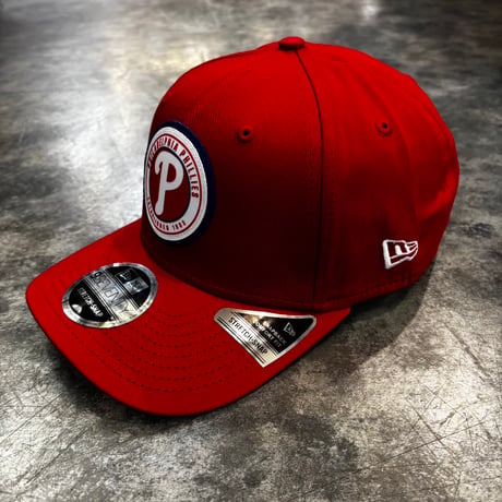 USA買付 NEW ERA Philadelphia Phillies Circle Patch 9SEVENTY Stretch-Snap Cap - Red   NEWERA-72