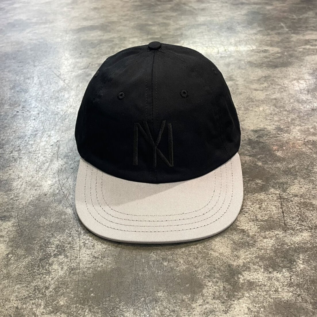 別注クーパーズタウンNYB_BLACK刺繍WASHED CAP TWO-TONE(BLACK/