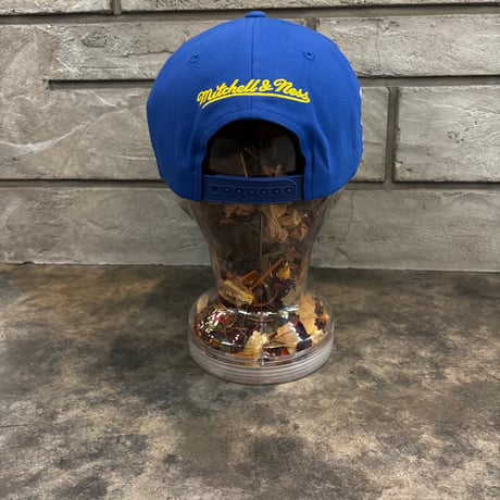 USA買付 Golden State Warriors Mitchell & Ness Script Snapback Hat - White/Royal  M-31
