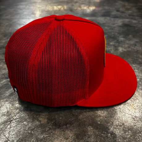 USA買付 SALTY CREW FIND REFUGE IN THE SEA FISH PATCH TRUCKER SNAPBACK CAP RED　US-59