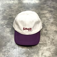 Schott cotton  BASIC LOGO CAP　WHITE/PURPLE