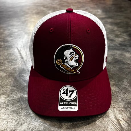 USA買付’47 FLORIDA STATE SEMINOLES TRUCKER MESH CAP GARNET × WHITE　US-73