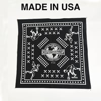 COOPERSTOWN BALL CAP MADE IN USA BASEBALL BANDANA - BLACK　B-02