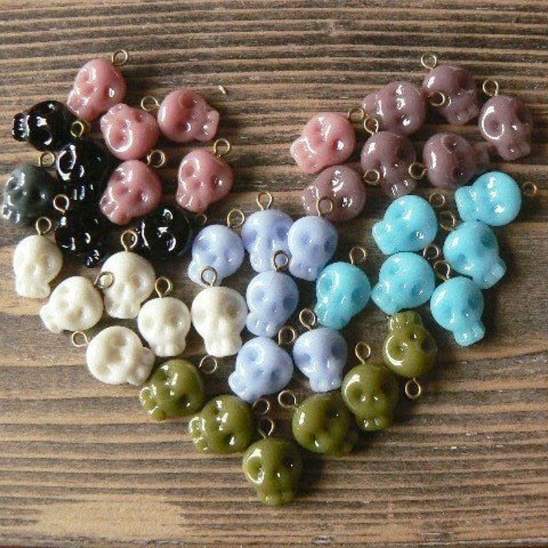 オルゴナイト 水色薔薇のデカ耳くまさんとミニチャーム