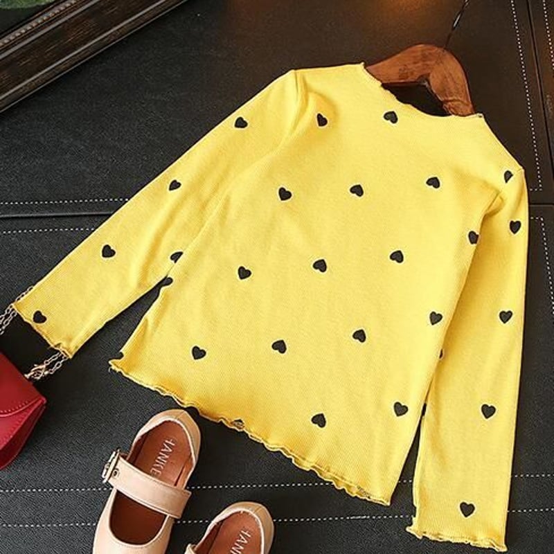 お取り寄せ販売】Kidsフリル付ハート柄長袖Tシャツ | M select store.