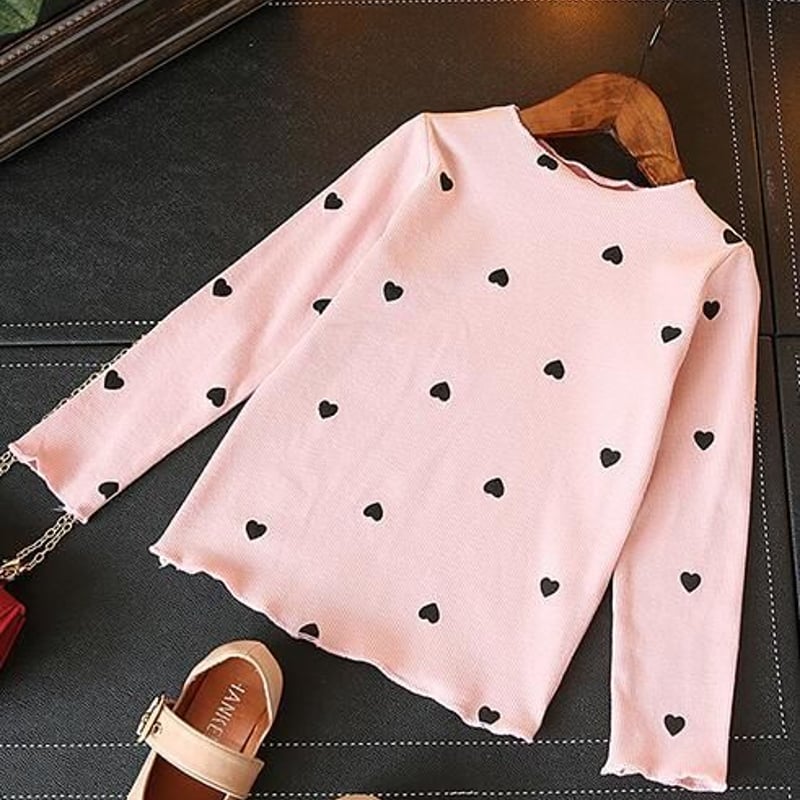 お取り寄せ販売】Kidsフリル付ハート柄長袖Tシャツ | M select store.