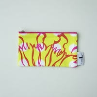 POUCH_フラットポーチ　-BUBBLE FLOWER- (YELLOW)