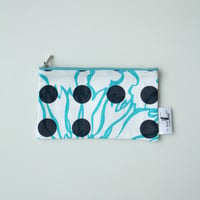 POUCH_フラットポーチ　-BUBBLE FLOWER- (LIGHT BLUE)