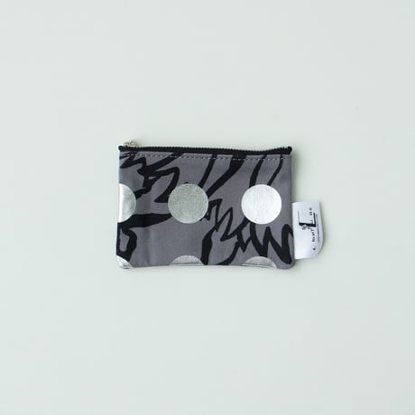 POUCH_ミニフラットポーチ　-BUBBLE FLOER-(SILVER)