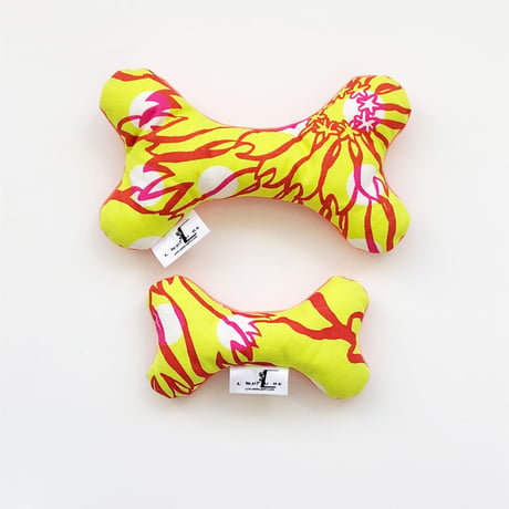 DOG TOY    ミニボーン  -BUBBLE FLOWER- (YELLOW)
