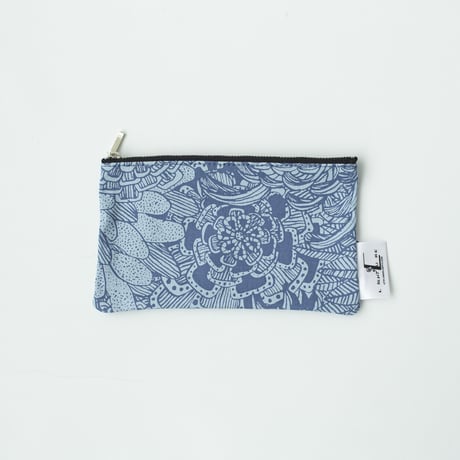 POUCH_フラットポーチ　-ボタニカル- (BLUE)