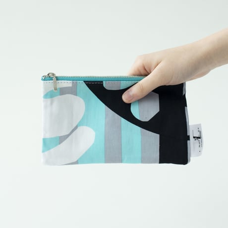 POUCH_フラットポーチ　-DEEP BREATH- (AQUA BLUE)