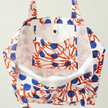 BIGトートバッグ　-BUBBLE FLOWER- (ORANGE)