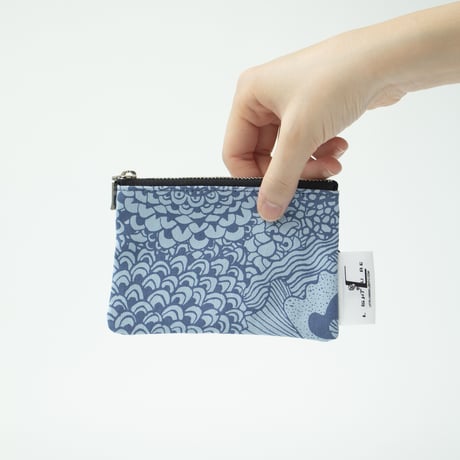 POUCH_ミニフラットポーチ　-BOTANICAL -(BLUE)