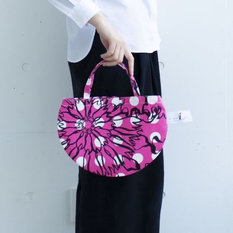 BAG_ミニRトート　-BUBBLE FLOWER- (PINK)