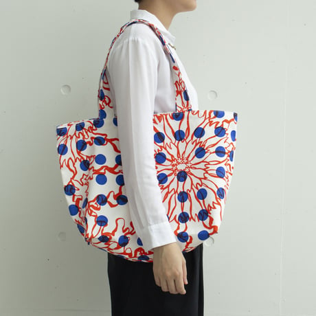 BIGトートバッグ　-BUBBLE FLOWER- (ORANGE)
