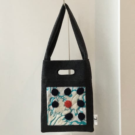 BAG_刺繍フェルトバッグ 　-BUBBLE FLOWER- (LIGHT BLUE)