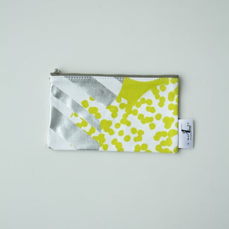 POUCH_フラットポーチ　-SOUFFLE-(YELLOW GREEN)