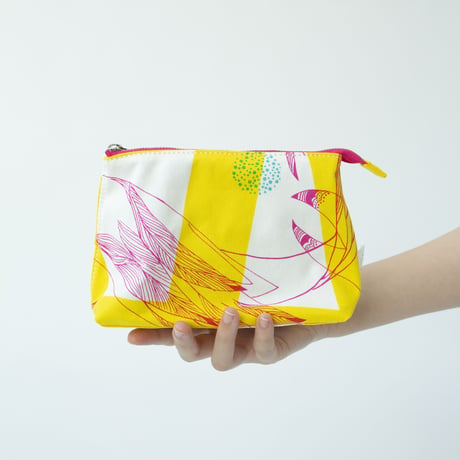 POUCH_マチ付きポーチ -MAGIC BIRD- (YELLOW)