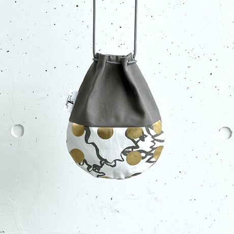 巾着ショルダーバッグ-BUBBLE FLOWOR -(GOLD)
