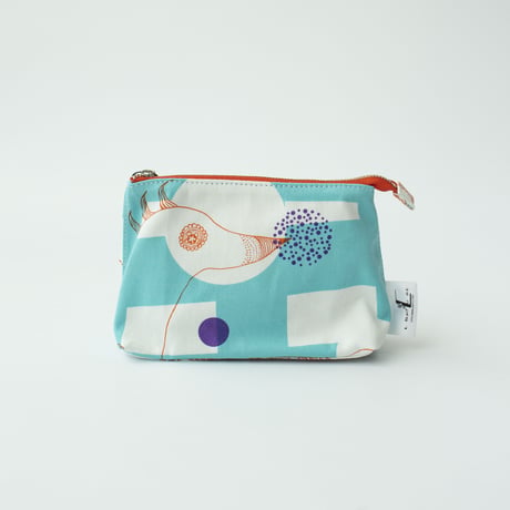 POUCH_マチ付きポーチ  -MAGIC BIRD- (EMERALD GREEN)