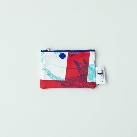 POUCH_ミニフラットポーチ　-MAGIC BIRD- (RED)