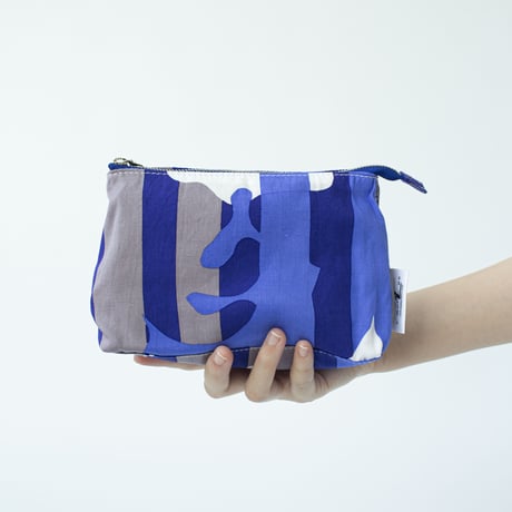 POUCH_マチ付きポーチ  -DEEP BREATH- (BLUE)