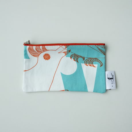 POUCH_フラットポーチ　-MAGIC BIRD- (EMERALD GREEN)