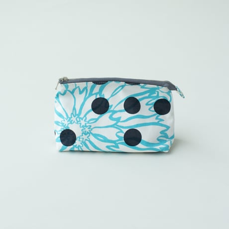 POUCH_マチ付きポーチ　-BUBBLE FLOWER- (LIGHT BLUE)