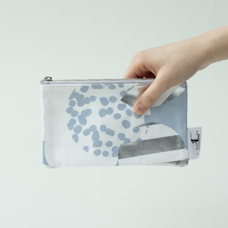 POUCH_フラットポーチ　-SOUFFLE-(BLUE  GRAY)