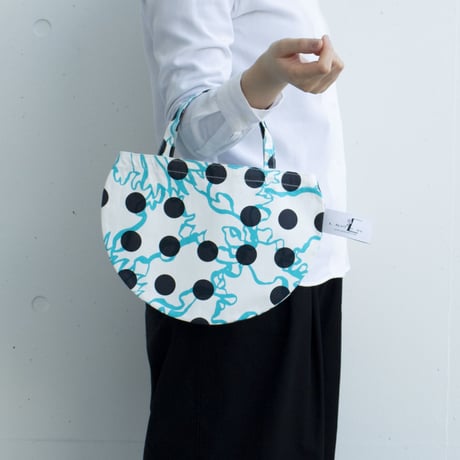 BAG_ミニRトート　-BUBBLE FLOWER- (LIGHT BLUE)
