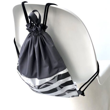 BAG_3WAY巾着トートバッグ-RIVER SIDE-(GRAY)