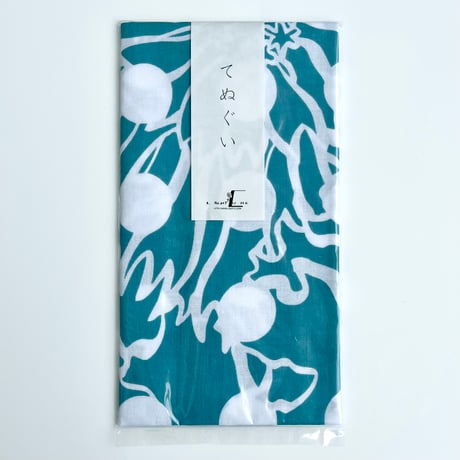 ACCESSORIES てぬぐい　-BUBBLE FLOWER-(BLUE GRAY)